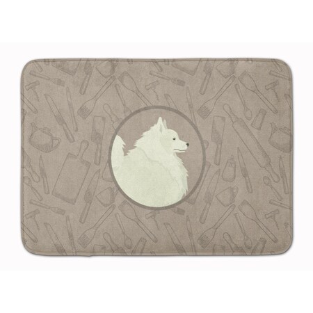 Carolines Treasures Spitz in the Kitchen Machine Washable Memory Foam Mat CK2212RUG